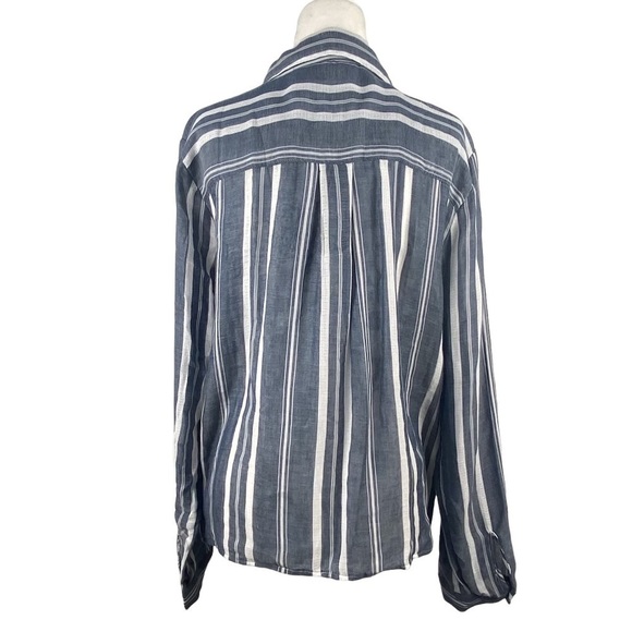 𝅺dylan CHAMBRAY & PINK, BUTTON DOWN‎ TIE FRONT, NEW WITH TAGS - Picture 2 of 11